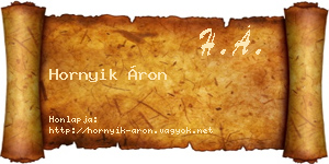 Hornyik Áron névjegykártya